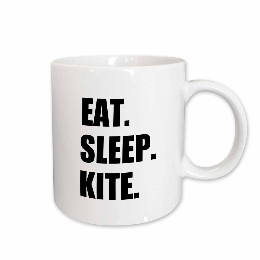 3Drose Eat Sleep Kite - Kitesurfing Kiteboarding Kitesurfer Kiteboarder Surf - Ceramic Mug, 15-Ounce