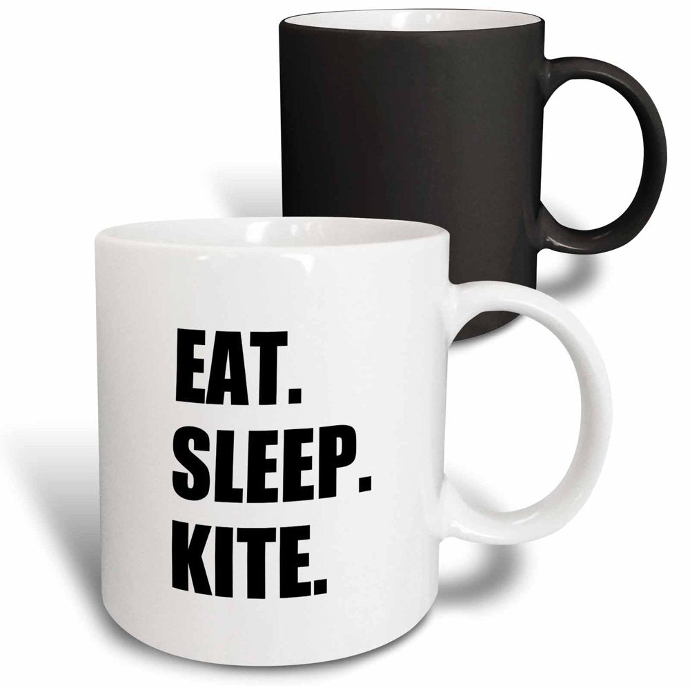 3Drose Eat Sleep Kite - Kitesurfing Kiteboarding Kitesurfer Kiteboarder Surf - Magic Transforming Mug, 11-Ounce