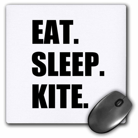 3Drose Eat Sleep Kite - Kitesurfing Kiteboarding Kitesurfer Kiteboarder Surf, Mouse Pad, 8 by 8 Inches