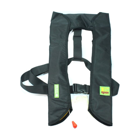 Premium Automatic / Manual Inflatable Life Jacket Floating Life Vest Slim Inflate Survival Aid Lifesaving PFD Deluxe Leather NEW - Black